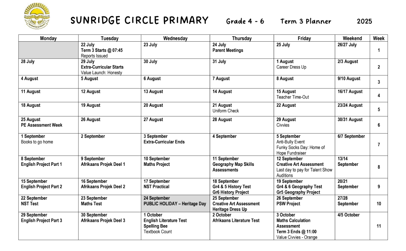 Gr 4-6 Term 2 planner